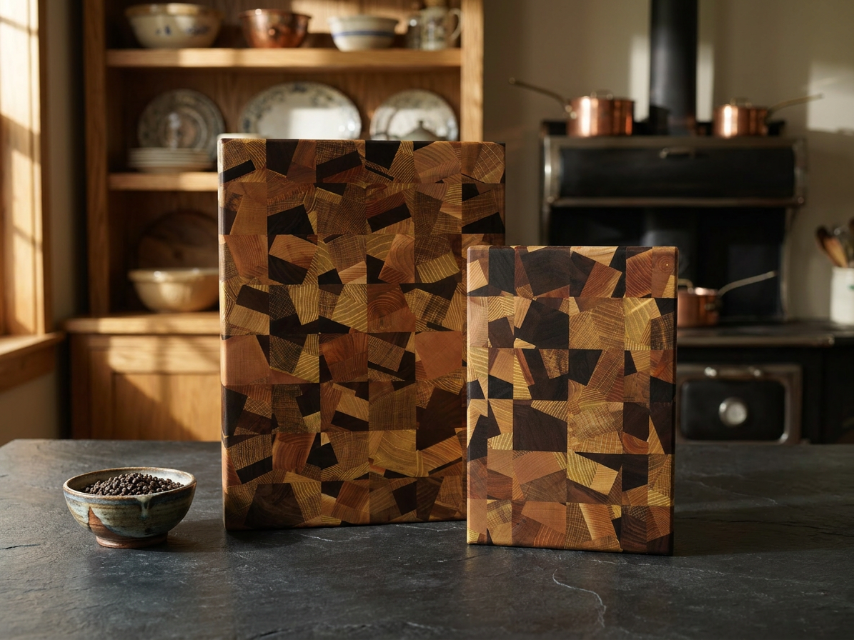 La Fractale - Billot d’Exception en Bois de Bout – Planche à découper artisanale en bois massif