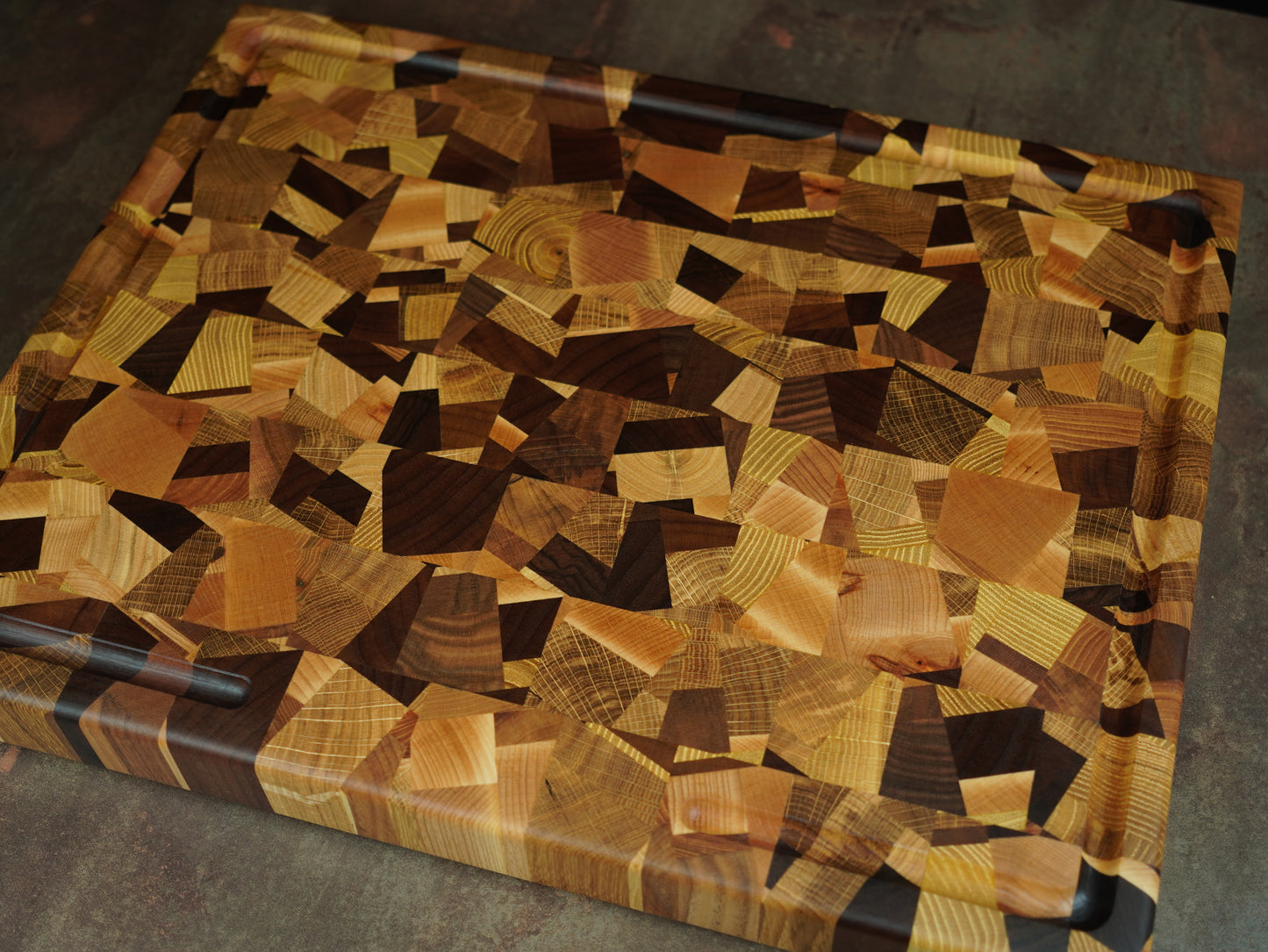 🧩 Planche en bois de bout Fractale Spéciale — Grand Format & Rigole à Jus