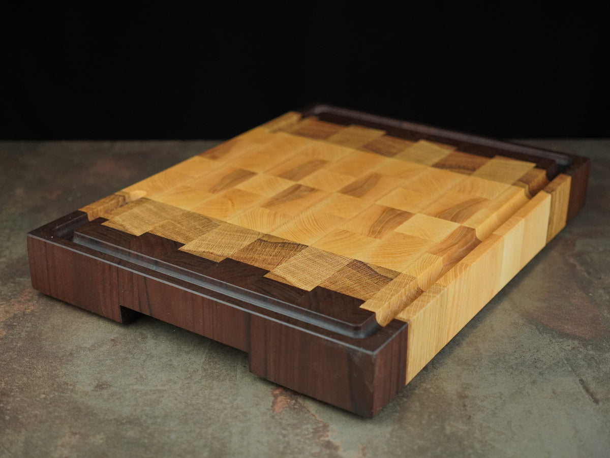 🪵 Billot de Cuisine en Bois de Bout - Modèle Nuancier (Noyer, Chêne, Érable)