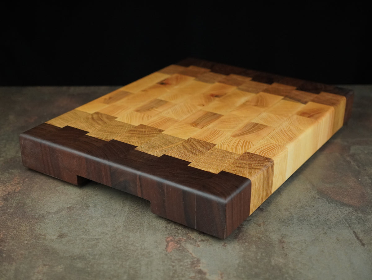 🪵 Billot de Cuisine en Bois de Bout - Modèle Nuancier (Noyer, Chêne, Érable)