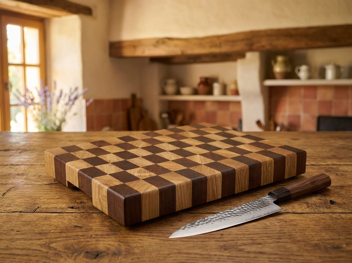 Le Billot Damier d'Exception 🏁 Chêne & Noyer Massif