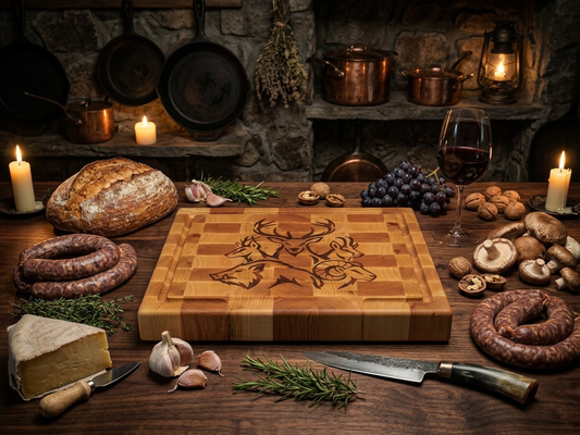 Illustration : mise en scène de La Sauvage sur une table rustique avec pain, charcuterie et fromage