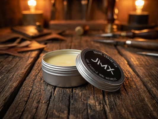 Baume JMXWOOD – Cire d'Abeille & Huile Minérale (80g) pour l'entretien de vos planches en bois de bout